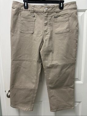 Womens Cato Est 1946 Denim Straight Crop Curvy Beige